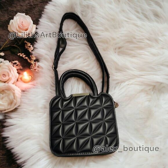 No Brand Handbags - Quilted Square Crossbody Bag(Q007)-Bags for Women